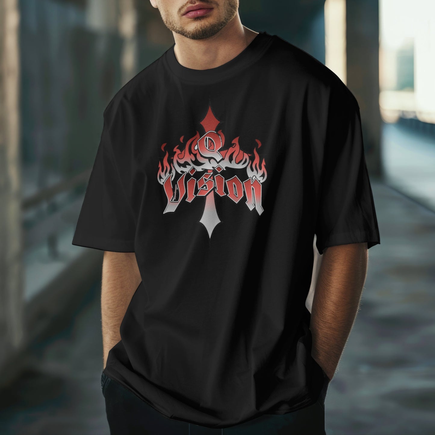 Q Vision Glitter Cross Shirt